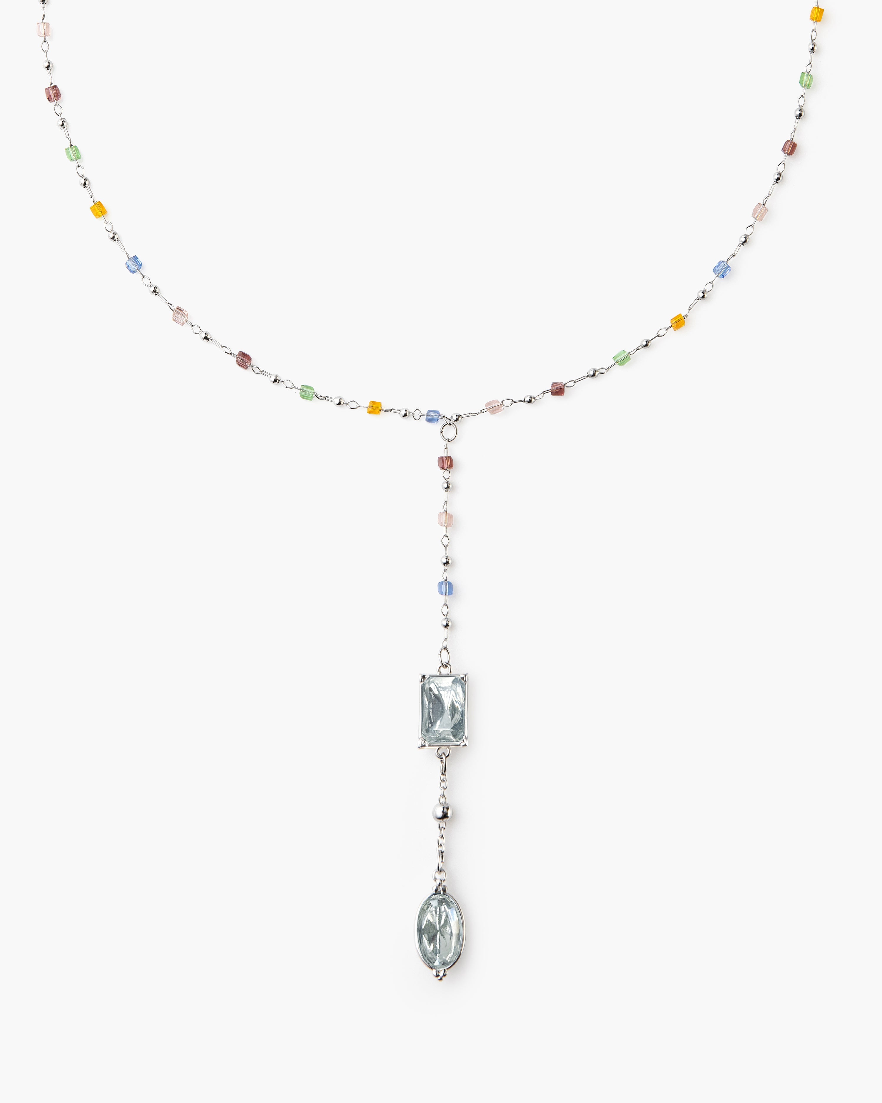 Celestial Lariat Necklace in Silver
