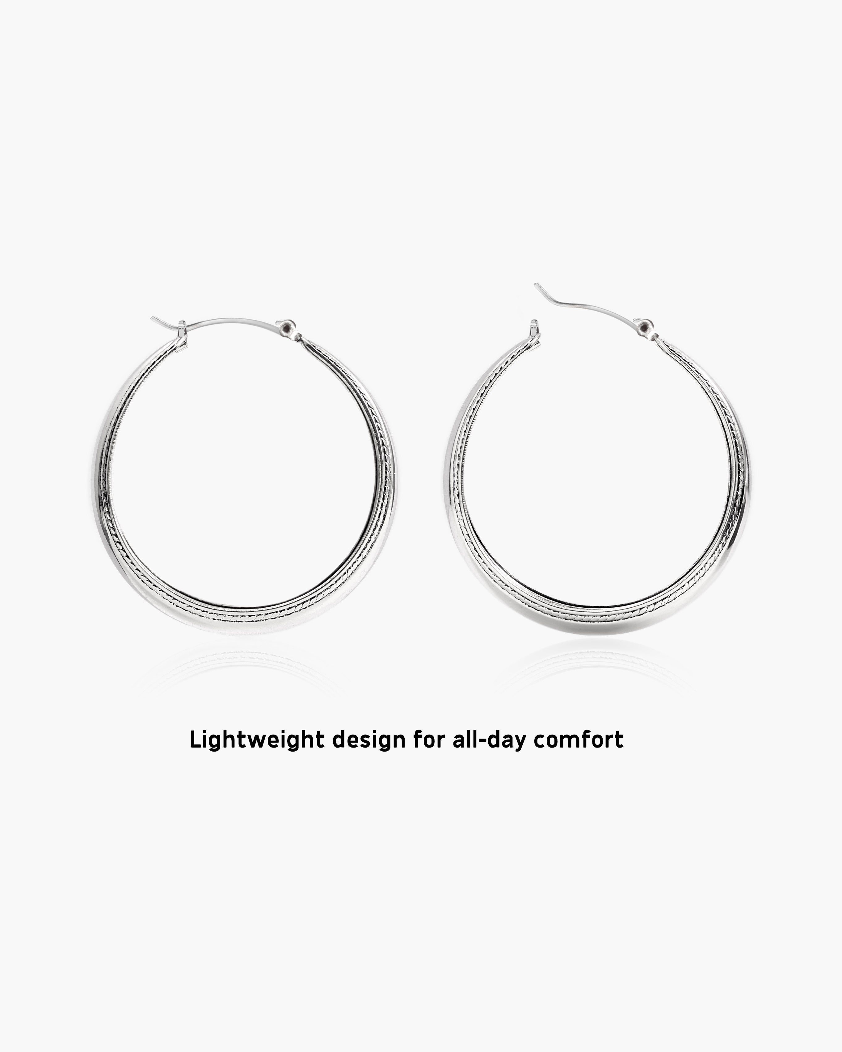 Orin Large Hoop Earrings in Silver