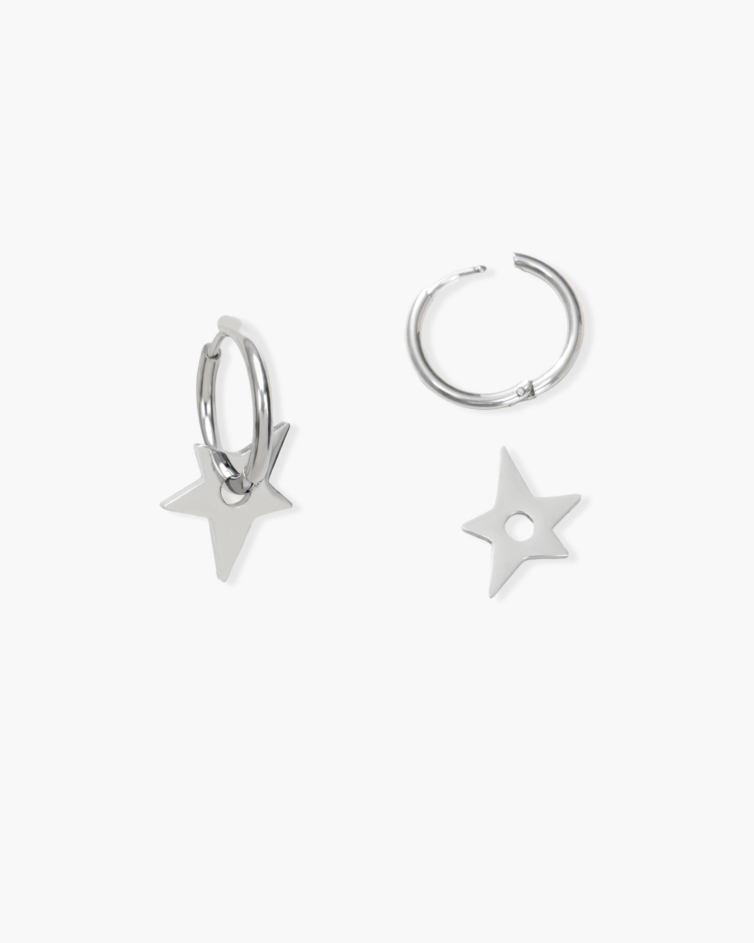 Star Earrings in Silver