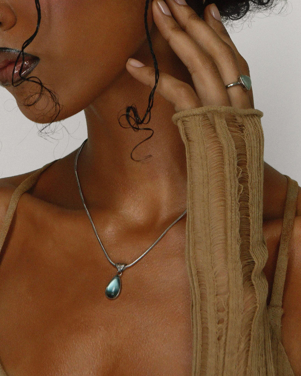 Waterdrop Necklace in Marine Blue