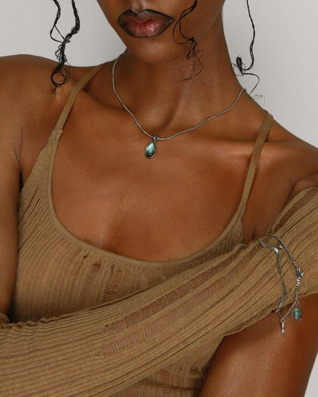 Waterdrop Necklace in Marine Blue