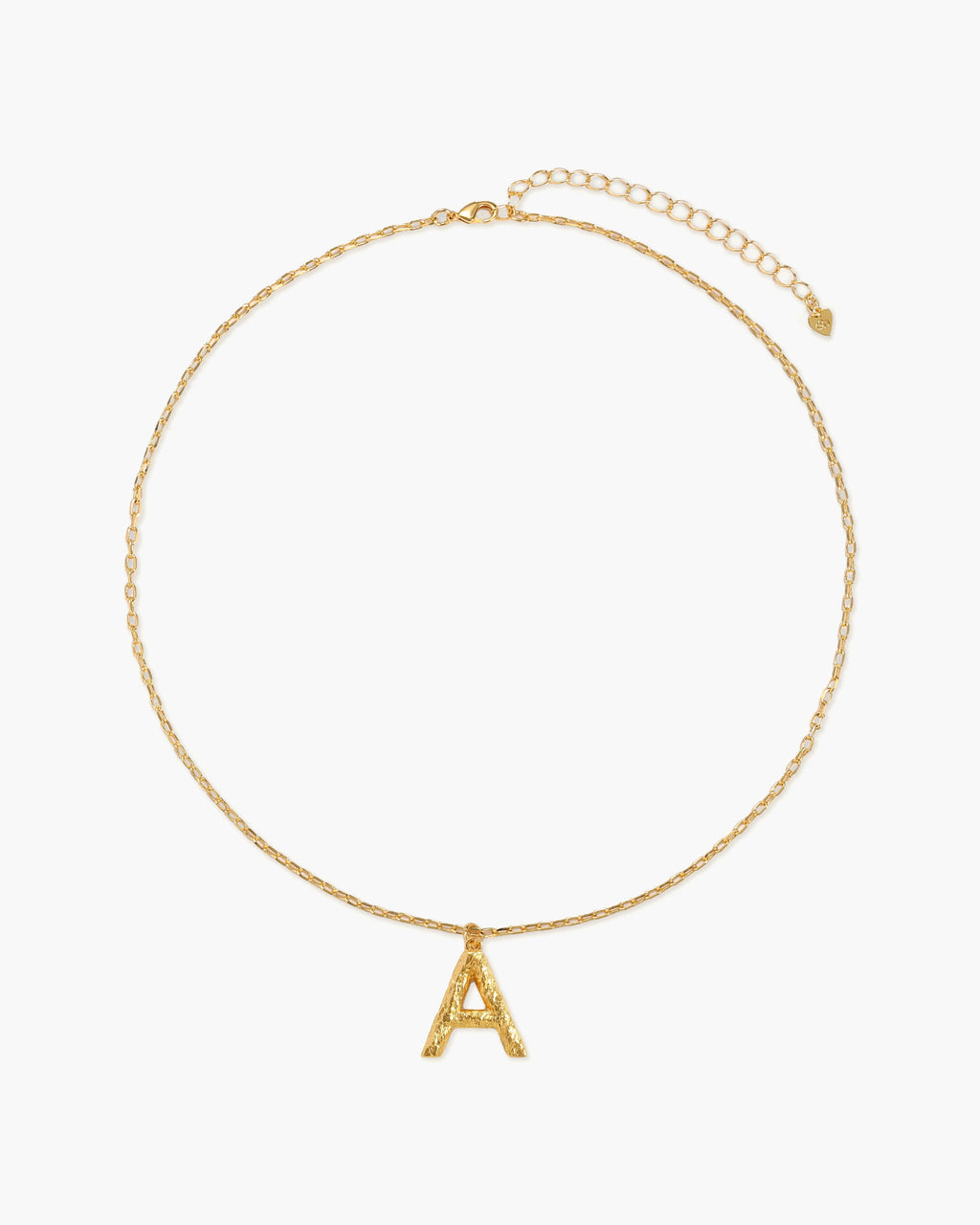 Textured Initial Letter Necklace