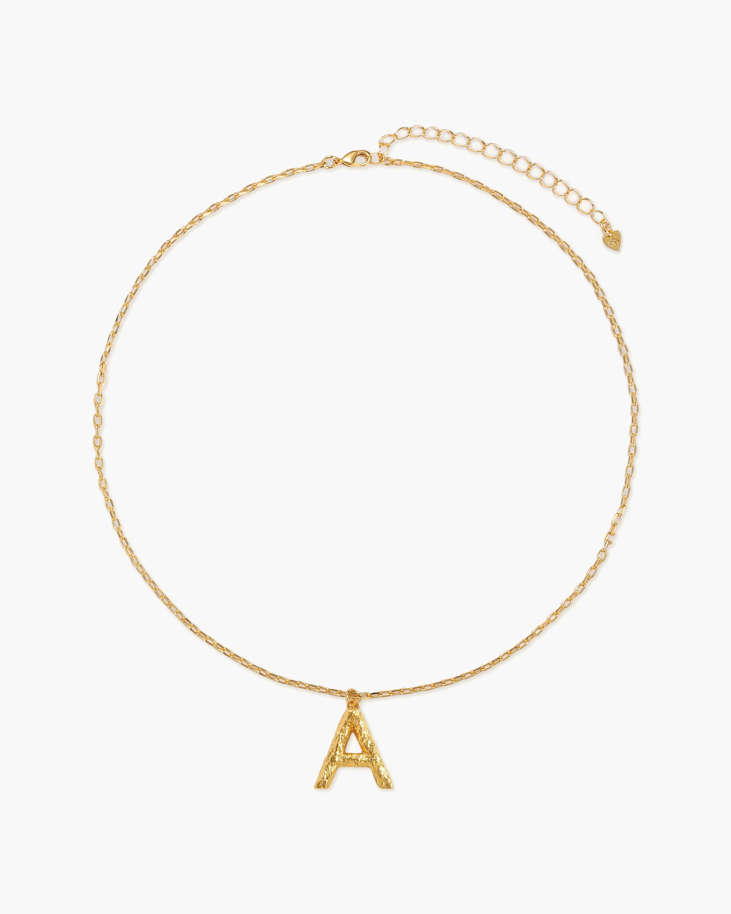 Textured Initial Letter Necklace