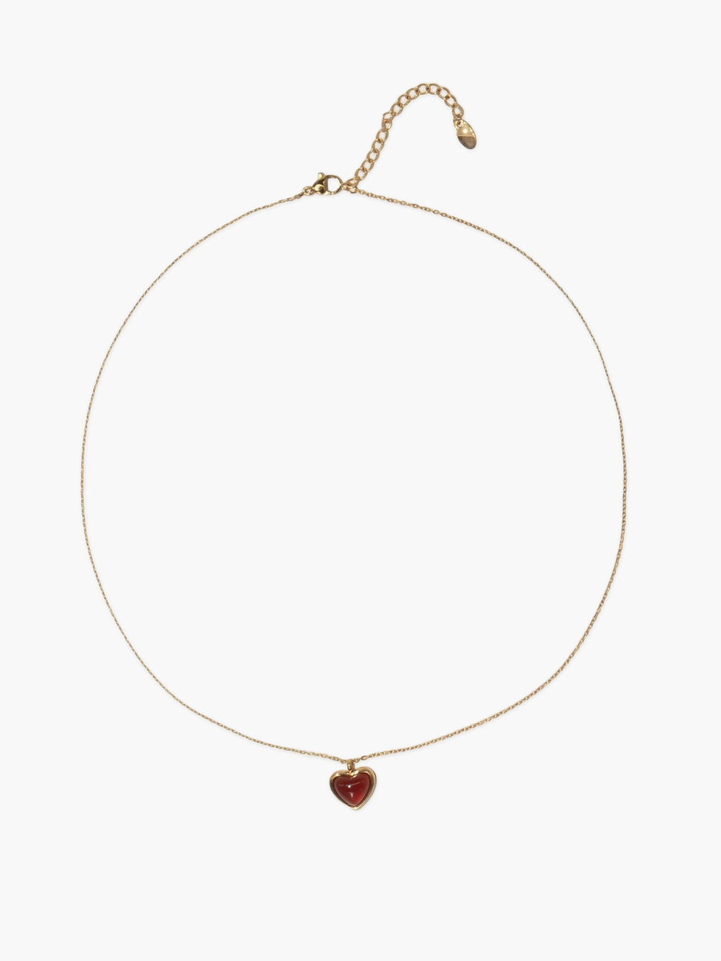 Carnelian Stone Heart Necklace