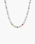 Daisy Pearl Necklace in Silver