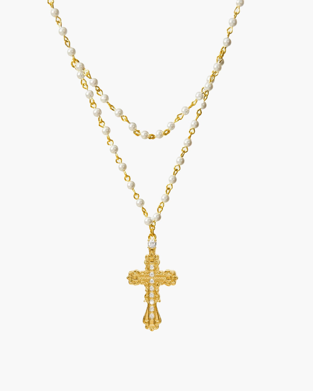 Everette Cross Necklace in Gold