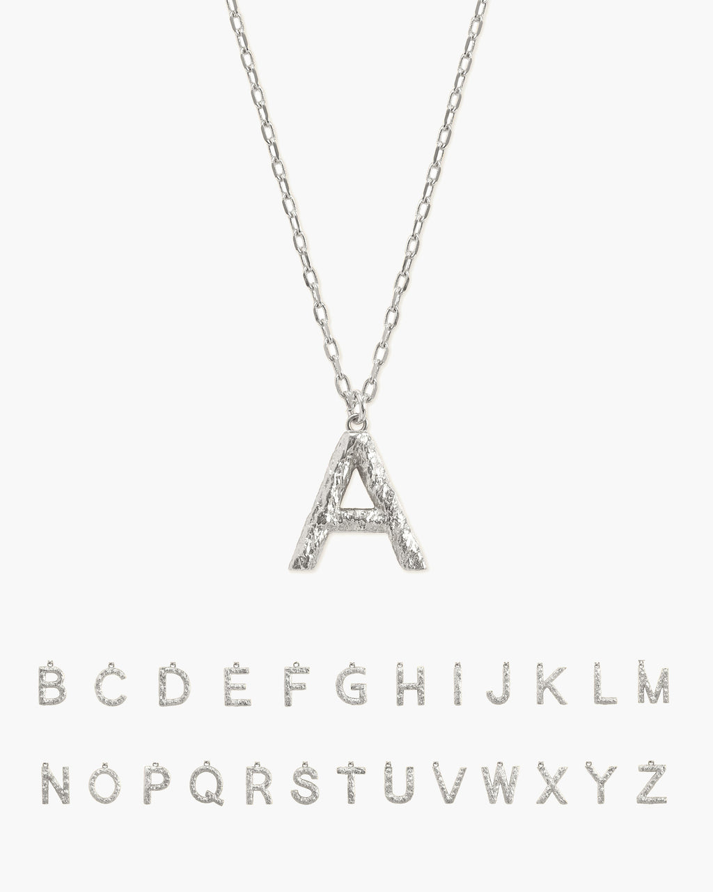 Textured Initial Letter Necklace