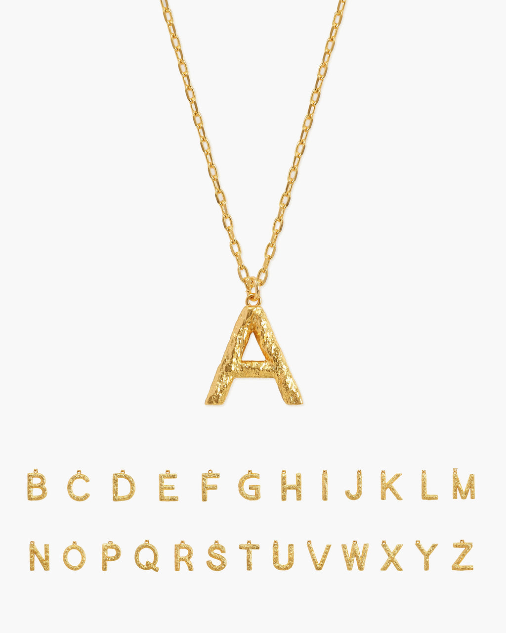 Textured Initial Letter Necklace
