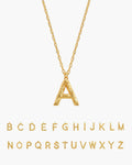 Textured Initial Letter Necklace